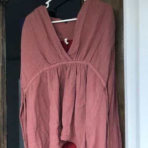 Free People Blouse Orange stripped